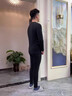 Leonisa保暖貼身套裝德國絲絨男女保暖羊毛襯里加厚冬秋衣秋褲防寒 [柔順嬰兒絨]男士-云炭黑 XL 曬單實(shí)拍圖