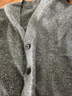 初語(yǔ)毛衣外套女2025秋季新款V領(lǐng)復古仿牛絨開(kāi)衫珠片 煙灰色    L    曬單實(shí)拍圖