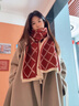 CHANEELR & KARITH圍巾冬季女2025新款圍脖加厚保暖披肩送女生老婆輕奢生日新年禮物 輕奢時(shí)尚百搭ck風(fēng)【紅配米】 曬單實(shí)拍圖