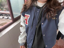 妙奕嘉棒球服厚外套女秋冬2025新款洋氣高級感小個(gè)子休閑風(fēng)加絨夾克棉服 美式字母刺繡寬松加棉棒球服【藏青】 L 【建議95-120斤】 曬單實(shí)拍圖