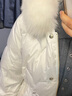 ONLY冬季90白鵝絨連帽毛領(lǐng)收腰長(cháng)款羽絨服女|124412011 S00 白色 S (160) 80A 曬單實(shí)拍圖