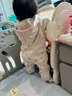 戴維貝拉（DAVE＆BELLA）搖粒絨新生兒爬服2025秋裝新款男寶連體衣女寶寶連帽哈衣小童睡衣 郁金香印花 80cm （建議身高73-80cm） 曬單實(shí)拍圖