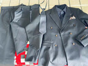 皮爾卡丹（pierre cardin）商務(wù)休閑單排扣西服套裝新郎韓版男士修身雙開(kāi)叉小西裝戧駁領(lǐng)正裝 黑色  西服+西褲+馬甲送黑領(lǐng)帶 XL 曬單實(shí)拍圖