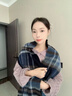 木舟魚(yú)【尖貨】100%純羊毛圍巾女冬季高級感2025新款圍脖生日禮物 藍白灰格 （100%純羊毛新格紋） 曬單實(shí)拍圖