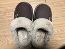 奧康（Aokang）棉拖鞋男士秋冬季居家室內保暖7A級抗菌防滑pu皮加絨厚底老人棉拖 曬單實(shí)拍圖