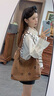 慕昂韓版小眾豹紋通勤包包女2026秋冬新款時(shí)尚復古單肩包女神節托 棕色帶掛件 曬單實(shí)拍圖