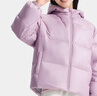 安踏兒童羽絨服女童裝25年冬季保暖加厚連帽防風(fēng)短款羽絨外套面包服 山霧紫6902-4 絨子含量80% 150 充絨量125g 曬單實(shí)拍圖