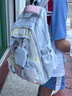 CandyKnock高顏值多巴胺書(shū)包女生三到六年級大容量初中生減負雙肩背包男 藍色【送可愛(ài)小兔頭掛件】 30*13*45cm 曬單實(shí)拍圖