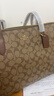 蔻馳（COACH）【品牌直供】女士中號托特包單肩手提包卡其色拼棕色4455 曬單實(shí)拍圖