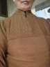 老爺車(chē)高端100%純羊絨衫男士秋冬季加厚中老年半高拉鏈高克重磅針織毛衣 金駝 XL 180 曬單實(shí)拍圖