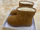 百麗（Belle）周雨彤同款暖墩墩雪地靴女25冬新商場(chǎng)款厚底增高短靴E6C1DDD5預售 棕色-中筒 37 曬單實(shí)拍圖