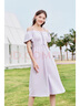 百圖betu女裝夏新款連衣裙一字肩泡泡袖減齡綁帶連衣裙女2306T66 淺紫 M 曬單實(shí)拍圖