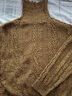 無(wú)色無(wú)味城野牧歌 新款編織復古沙金落肩袖絞花高領(lǐng)全棉毛衫毛衣 女裝 沙金 M (36) 曬單實(shí)拍圖