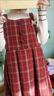 蕉京女童秋冬款毛呢連衣裙2024新款兒童復古紅色格子裙大童女孩套裝裙 紅色 120cm 曬單實拍圖