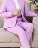 棉花詠純棉花高彈力女士棉襖棉褲套裝冬季成人大人高腰加厚保暖居家棉服 紫色 3XL 碼建議150-170斤 曬單實(shí)拍圖