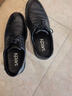沙馳男鞋 2025秋季小牛皮布洛克休閑鞋圓頭系帶輕便厚底舒適休閑皮鞋 黑色 39 歐碼（國碼40） 曬單實(shí)拍圖