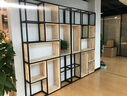 貴森堡美式置物架辦公室隔斷展示架落地多層書(shū)架客廳實(shí)木屏風(fēng)鐵藝收納架 80x25x160cm 曬單實(shí)拍圖