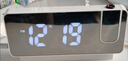 艾瑞曼 現代簡(jiǎn)約投影鬧鐘LED大屏電子時(shí)鐘USB插電數字臥室床頭夜光鐘表 白色2282-插電款 曬單實(shí)拍圖
