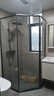 東鵬鉆石型淋浴房極窄衛生間浴室隔斷玻璃淋浴推拉門(mén)浴屏家用沐浴房 900*1100極窄 槍灰/雅黑/亮銀 標準2米高，含石基2.05米 曬單實(shí)拍圖