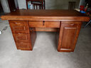 中偉實(shí)木辦公桌電腦桌帶抽屜鎖學(xué)生寫(xiě)字桌老板書(shū)桌1.2抽屜款胡桃色 曬單實(shí)拍圖