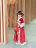 安妮優(yōu)兒 ANNEYOL拜年服女童漢服冬季兒童新年唐裝2025新款國風(fēng)冬裝加厚喜慶過(guò)年服 紅色加絨裙子 120 曬單實(shí)拍圖