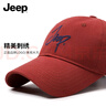 吉普（JEEP）帽子男士棒球帽潮流百搭鴨舌帽防曬遮陽(yáng)帽男女式太陽(yáng)帽子酒紅 曬單實(shí)拍圖