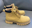 Jeep吉普馬丁靴男新品經(jīng)典真牛皮透氣中高幫大黃靴牛筋底工裝靴子男 黃色(皮鞋碼) 42 曬單實(shí)拍圖