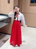 何佳功兒童合唱演出服 六一小學(xué)生朗誦紅色愛(ài)國主題中國風(fēng)服裝女童禮服 JS江山女長(cháng)袖連衣裙 （家委） 150 曬單實(shí)拍圖