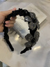 曉色頭箍女2025款高級感立體花卉水鉆發(fā)卡法式優(yōu)雅復古風(fēng)高顱頂發(fā)箍 F3596花卉發(fā)箍-黑色 曬單實(shí)拍圖