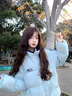 唐菓蜜羽絨棉服女冬季2025新款韓版時(shí)尚減齡學(xué)院風(fēng)學(xué)生面包服加厚棉衣女 淺藍色 M 曬單實(shí)拍圖