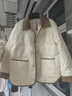 坦博爾羽絨服女短款翻領(lǐng)韓版寬松女士燈芯絨外套TD236266 黃油蜜 165  曬單實(shí)拍圖