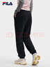 FILA 斐樂(lè )官方女士針織長(cháng)褲2025秋季新款時(shí)尚簡(jiǎn)約舒適休閑收口褲 正黑色-BK XL 175/74A/XL 曬單實(shí)拍圖