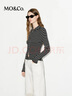 MO&Co.針織衫開(kāi)衫升溫發(fā)熱綿羊毛修身短款雙開(kāi)拉鏈條紋撞色MBD4CAR038 黑白條色 S /160 曬單實(shí)拍圖