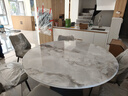 顧家家居（KUKA）大理石餐桌椅組合家用PT7119T 1.35M圓桌+可頌灰椅*6+手動(dòng)轉盤(pán)    曬單實(shí)拍圖