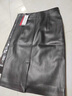 兔芊（TUQIAN）海寧真皮包臀皮裙女海寧真皮皮裙女中長(cháng)款高腰半身裙春秋新款綿羊 黑色后開(kāi)叉 均碼 XL2尺2=29碼 曬單實(shí)拍圖