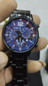 新款男士鋼帶商務(wù)手表運動(dòng)指針帶日歷時(shí)尚高顏值三眼表盤(pán)石英表 黑帶藍面【日歷款+送調表器】 曬單實(shí)拍圖
