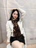 WVGX美國豹紋圍巾女冬季復古高級感披肩時(shí)尚保暖親膚棕色千禧辣妹大衣 淺咖色 曬單實(shí)拍圖