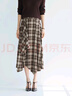 伊芙麗（eifini）蔣欣代言不規則格紋設計A字半裙2025秋季新款通勤休閑裙子 秋染褐 M 100-110斤 曬單實(shí)拍圖