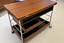 MUU實(shí)木茶幾家用客廳小推車(chē)中古風(fēng)小戶(hù)型可移動(dòng)折疊茶幾邊幾 曬單實(shí)拍圖