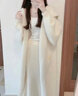 歌班婭連帽大衣毛絨毛衣開(kāi)衫女秋冬慵懶風(fēng)中長(cháng)款過(guò)膝馬海毛針織衫外套 白色/優(yōu)質(zhì)面料 2XL  建議130-145斤 曬單實(shí)拍圖
