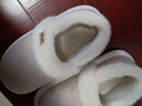 樸西雪糯冬季保暖女士包跟棉鞋產(chǎn)后孕婦防寒月子鞋 淺米灰 40-41 曬單實(shí)拍圖