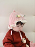 MKOK英國嬰兒帽子春秋季0-2歲女寶寶針織毛線(xiàn)冬天女童保暖護耳公主帽 三花拼色粉色（A類(lèi)棉里） 參考6-30個(gè)月/帽圍44-48cm 曬單實(shí)拍圖