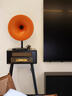 ROBERILLINE柏林之聲法式歐美式復古留聲機電唱機藍牙音響大喇叭黑膠唱片機 黑色+橙色大喇叭 曬單實(shí)拍圖