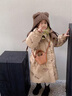 迪士尼女童羽絨棉服2025冬裝新款兒童加厚棉襖中大童冬季中長(cháng)款外套 卡其色 160 曬單實(shí)拍圖