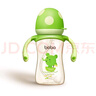 bobo寬口奶瓶新生兒吸管奶瓶嬰兒6個(gè)月以上ppsu大寶寶奶瓶 綠色260ml帶L號【6-9月】 曬單實(shí)拍圖