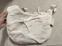 沐霓 單肩斜挎包韓版大容量布包包女2025新款上班通勤旅游騎行餃子包 白色彩條 曬單實(shí)拍圖