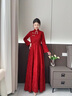 心楠新中式旗袍敬酒服新娘2025新款女紅色訂婚套裝出閣禮服裙回門(mén)便裝 2件套【吊帶長(cháng)裙+長(cháng)袖外套】M碼 曬單實(shí)拍圖
