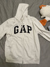 GAP男女裝春季款字母logo拉鏈連帽衛衣寬松外套美版868454 灰色 M 美碼 L亞洲碼180/96A 曬單實(shí)拍圖