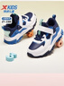 特步（XTEP）兒童童鞋男童小童革面搭帶休閑鞋 深邃藍/新白色/普魯士藍 31碼 曬單實(shí)拍圖