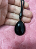 飾界情收藏級天然黑水晶黑曜石水滴吊墜金曜石項鏈男女送對象生日禮物 繩款【烏金黑曜石】收藏級 約9-12g 曬單實(shí)拍圖